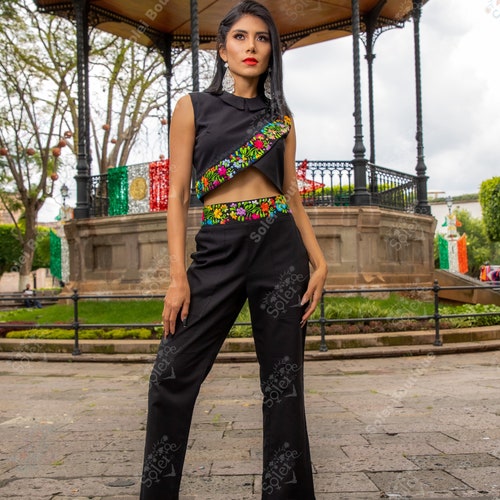Two Piece Jumpsuit. Mexican Crop 