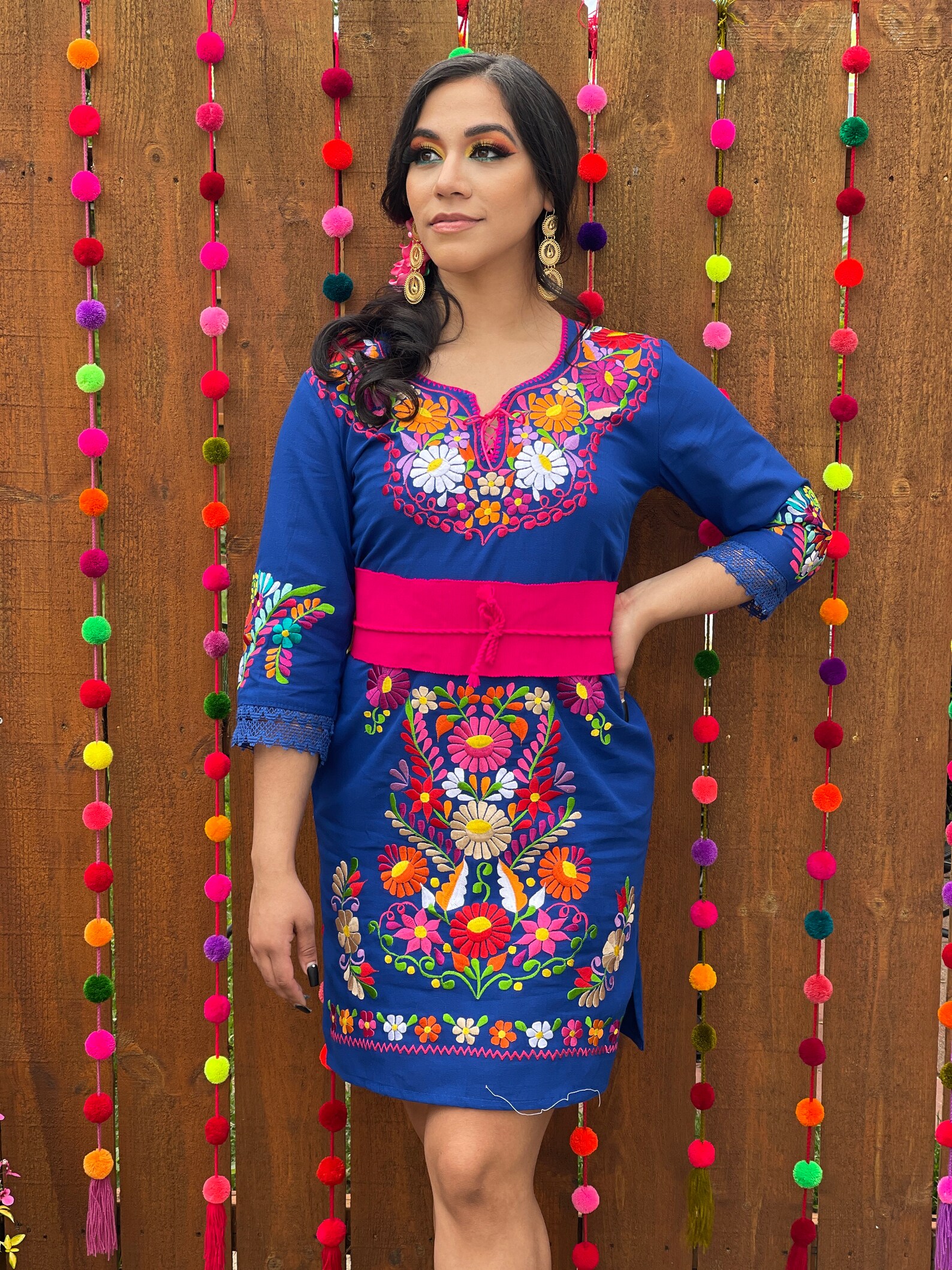 Mexican Kimono Dress.size S-3X. Mexican Floral Dress. Colorful - Etsy