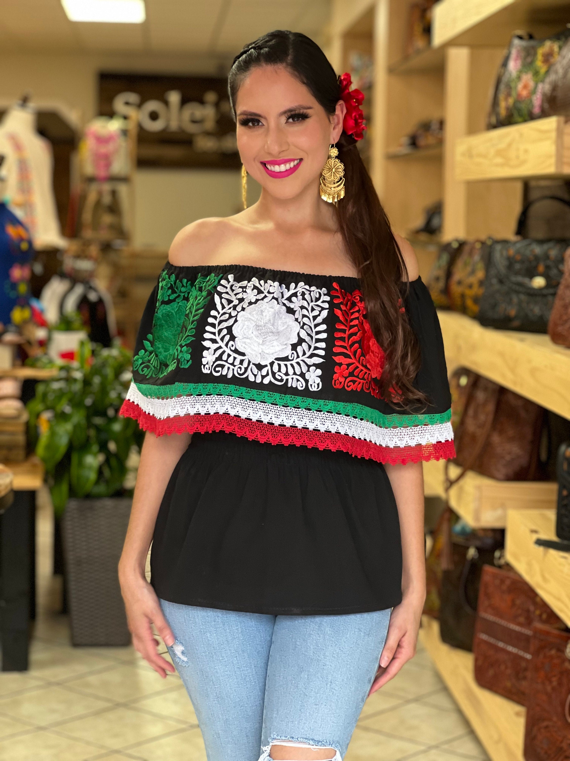 Blusa Patria Mexicana. Blusa Campesino Mexicana. Blusa Bordado - Etsy España