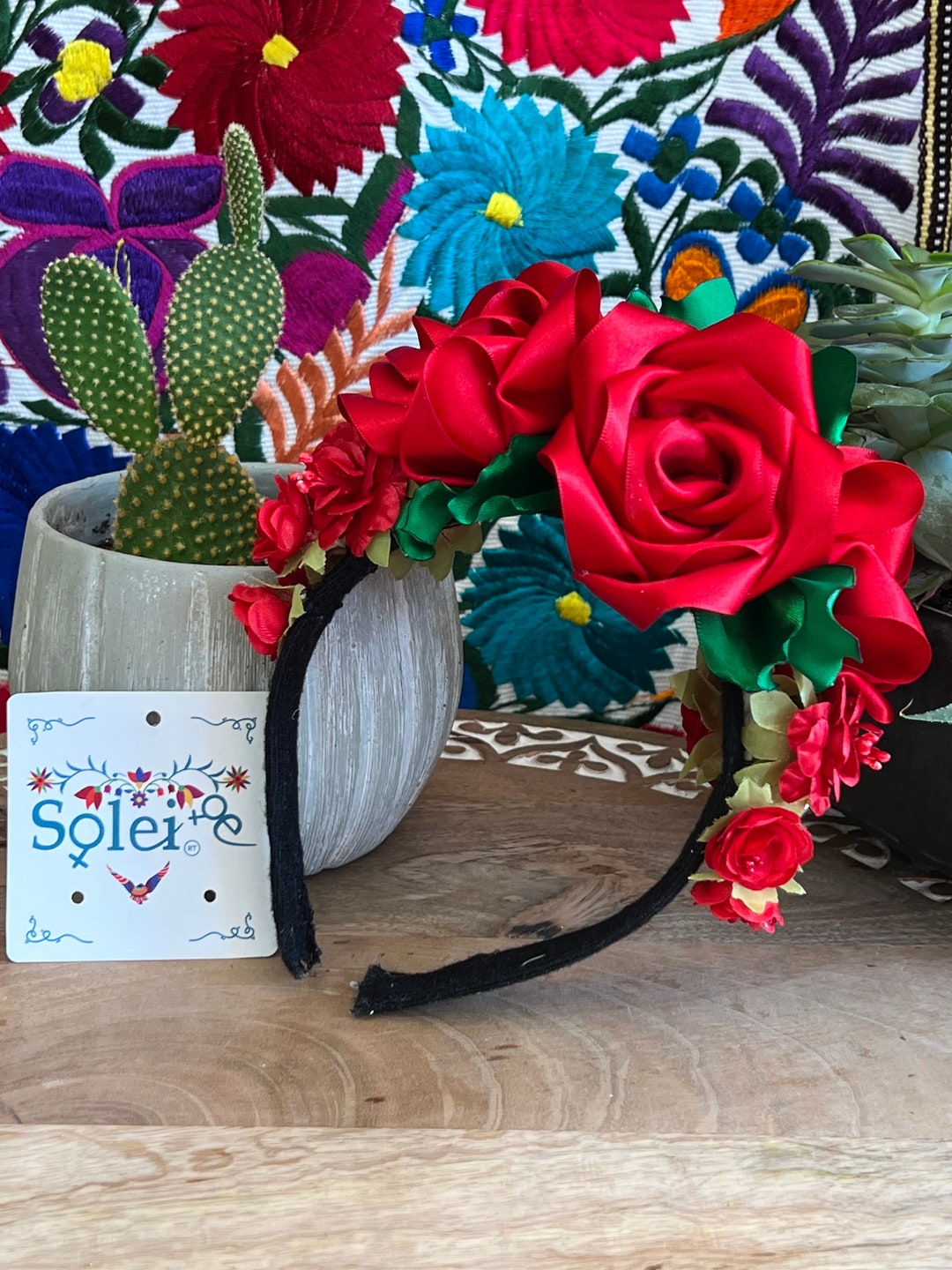 Mexican Floral Headband. Artisanal Headband. Mexican Style Headband