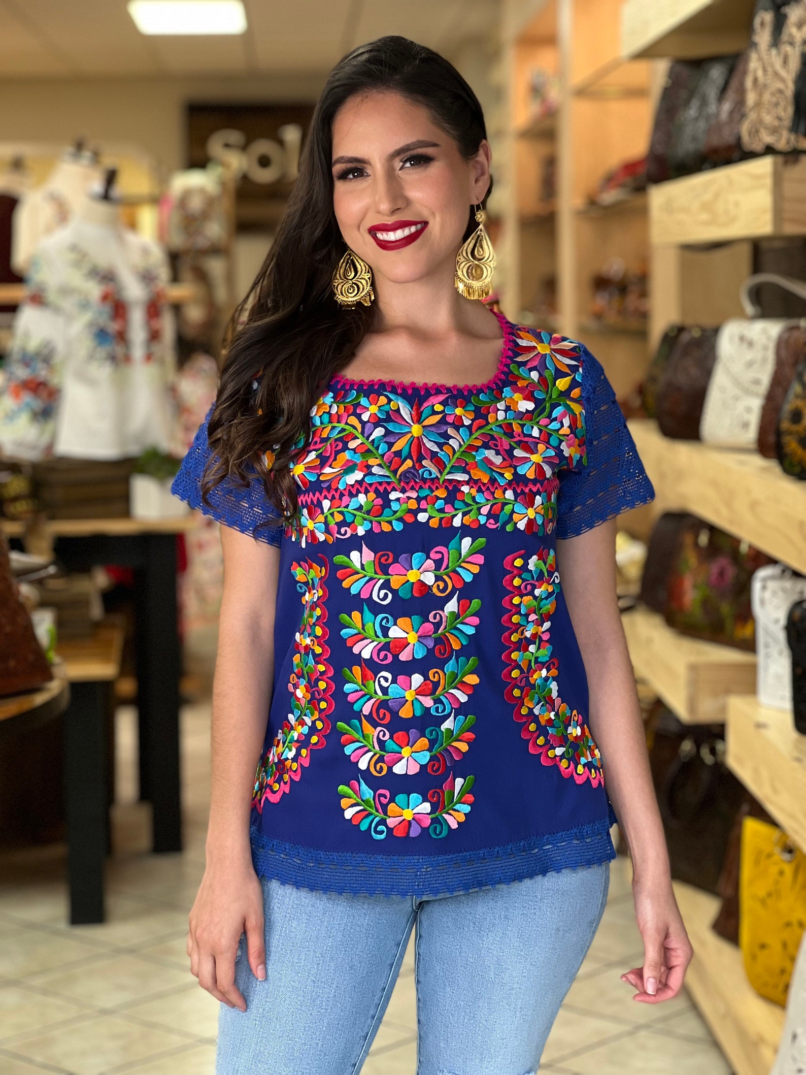 Mexican Floral Embroidered Blouse. Size S 3X. Traditional - Etsy