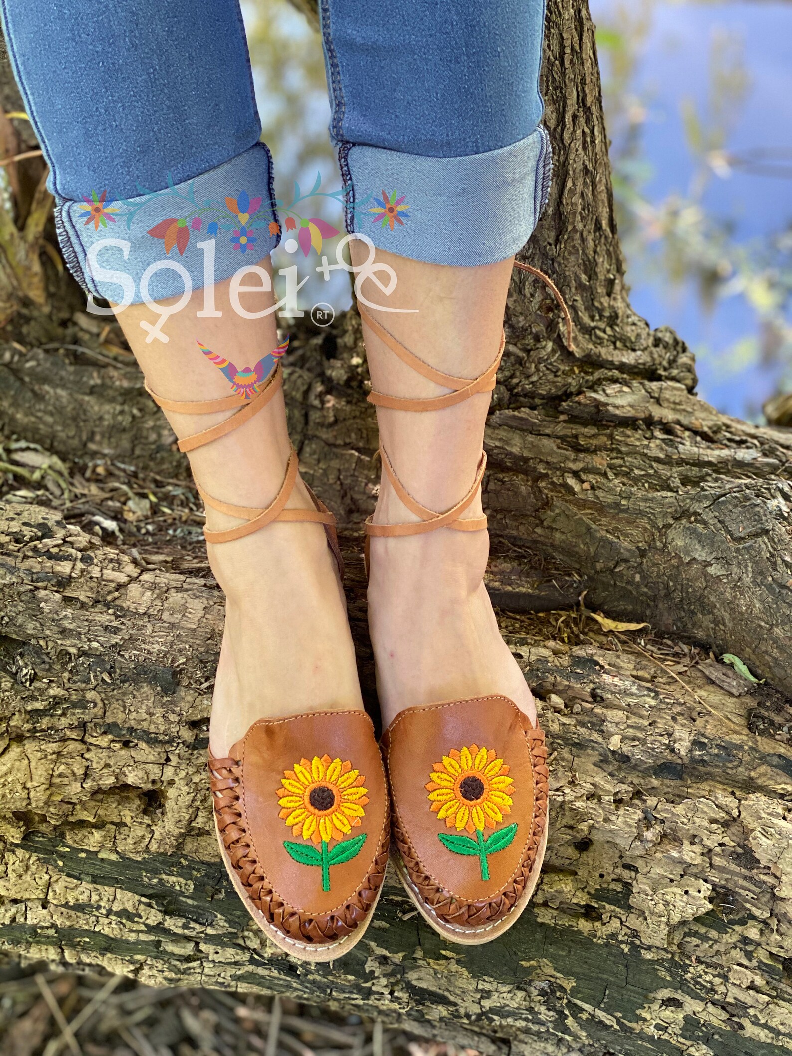 mexican lace up sandals