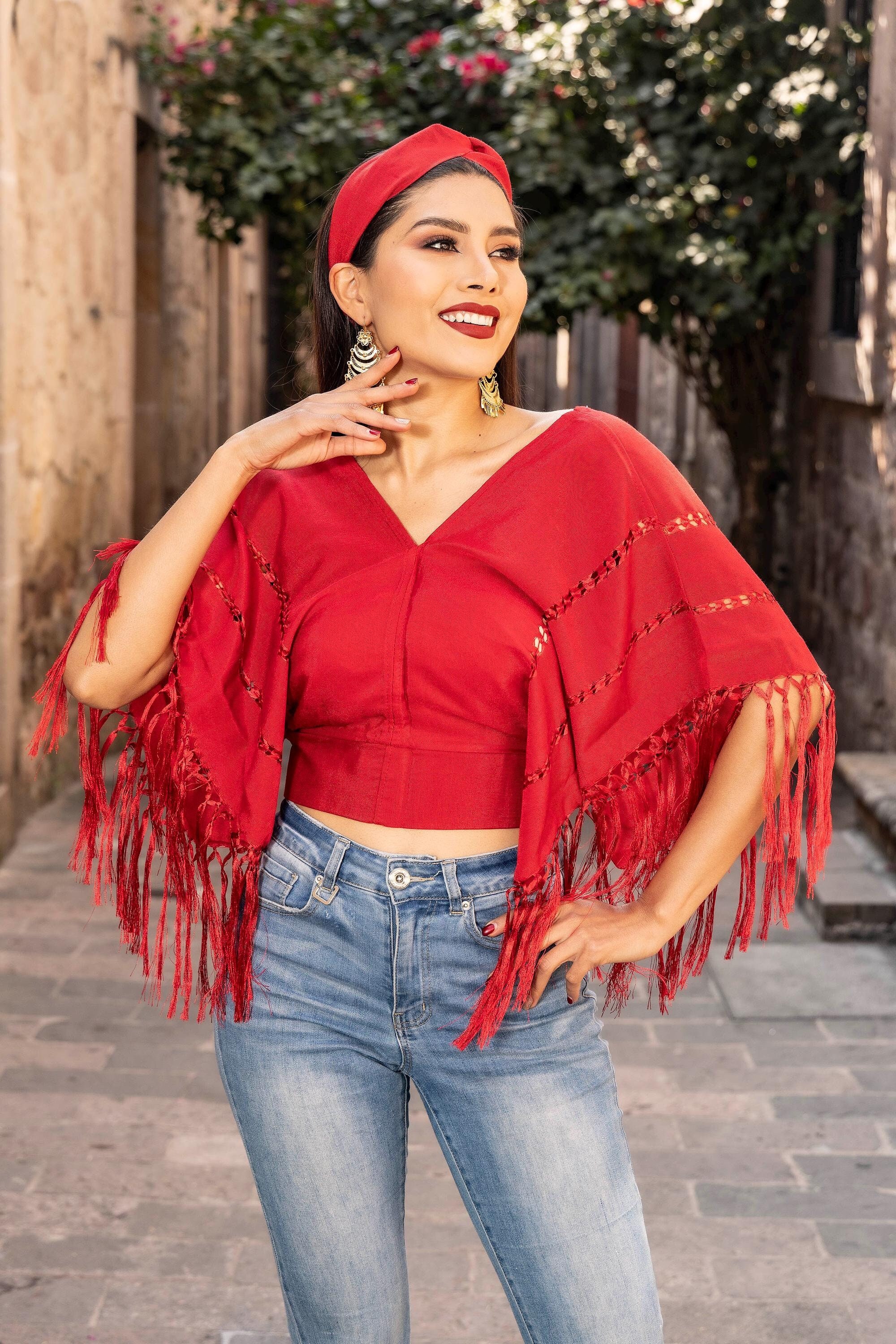 Girasol Blusas Mexicanas Con Botas Rj00209 Blusa Artesanal De