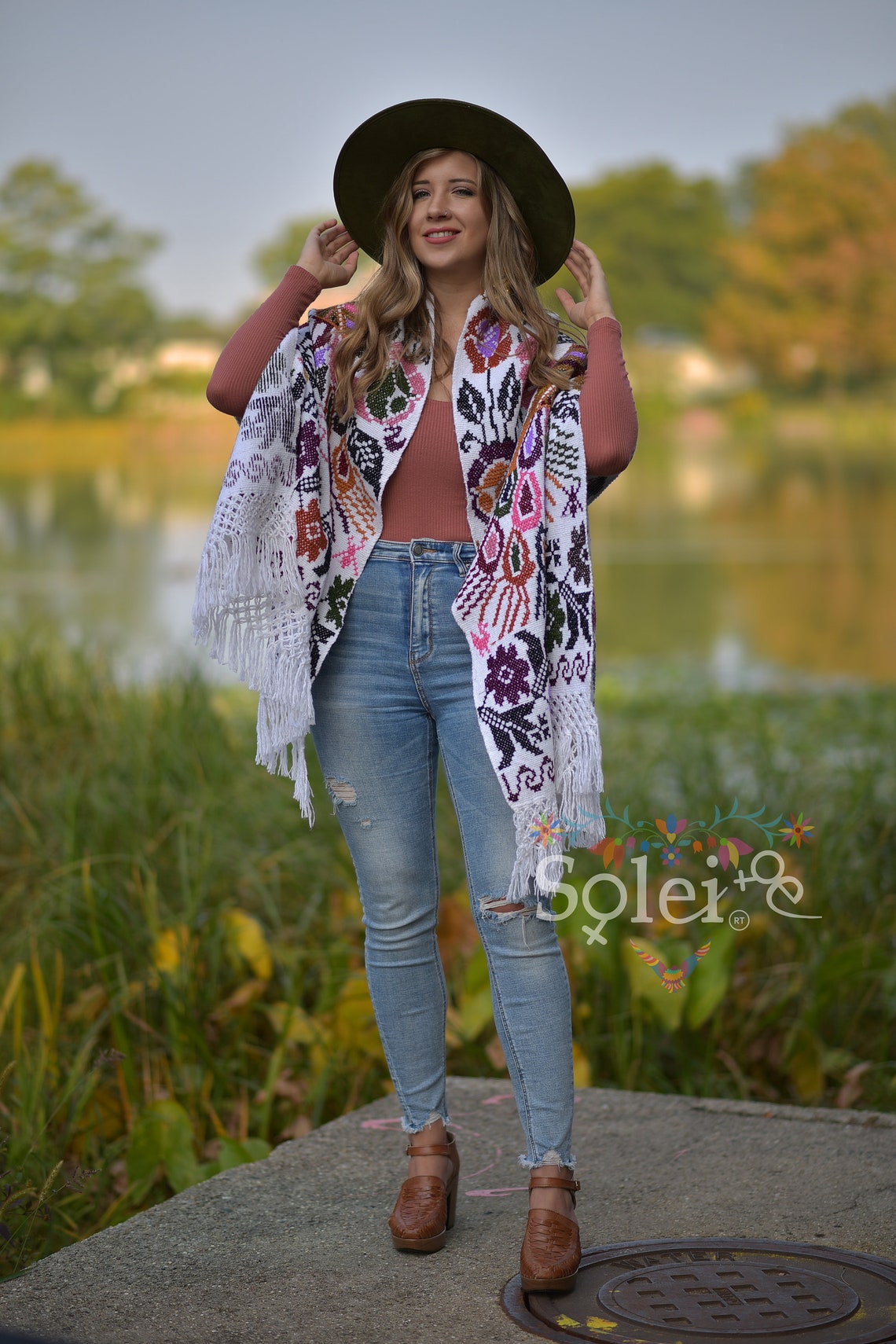 colorful mexican shawl