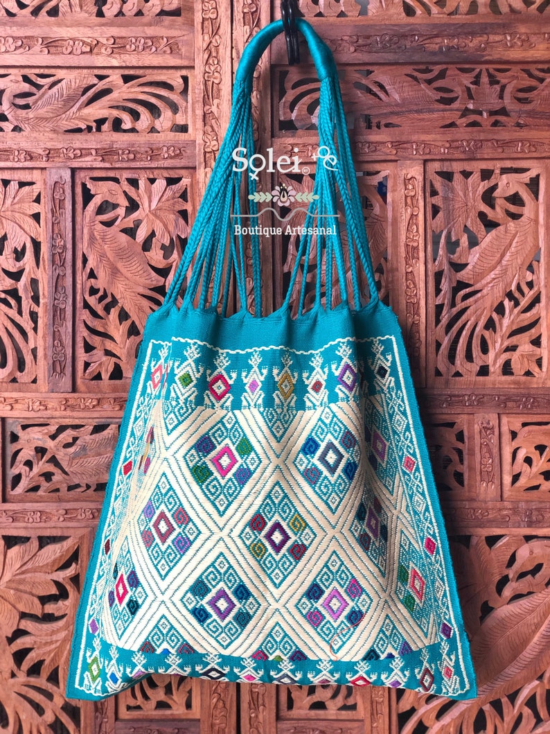 Traditional Embroidered Bag Embroidered on a Waist Loom Colorful Mexican Bag. Various Colors Available Mexican Morral Bag