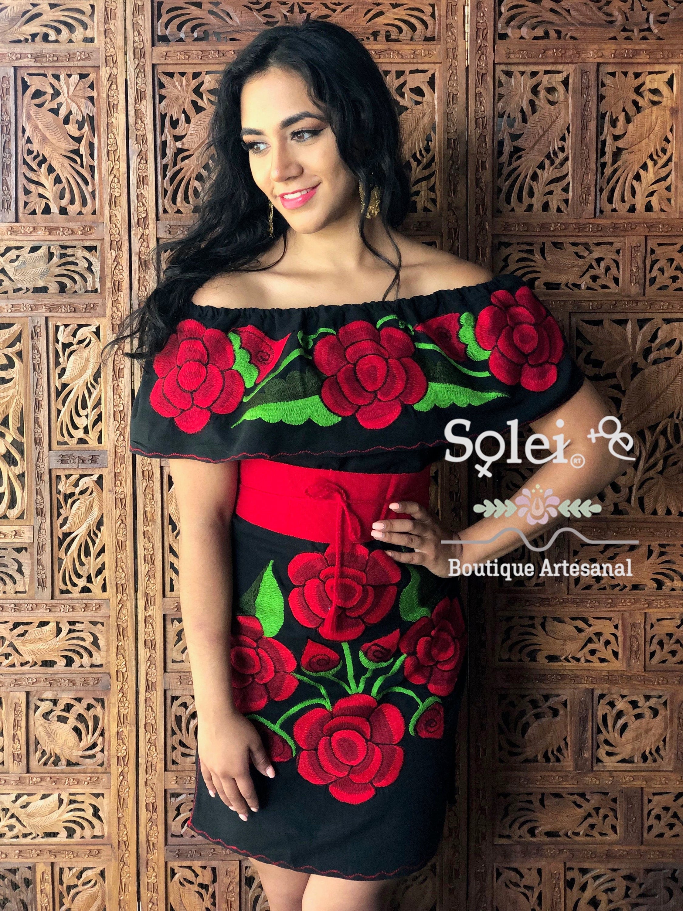 Campesino Rosas. Vestido Floral - Etsy México