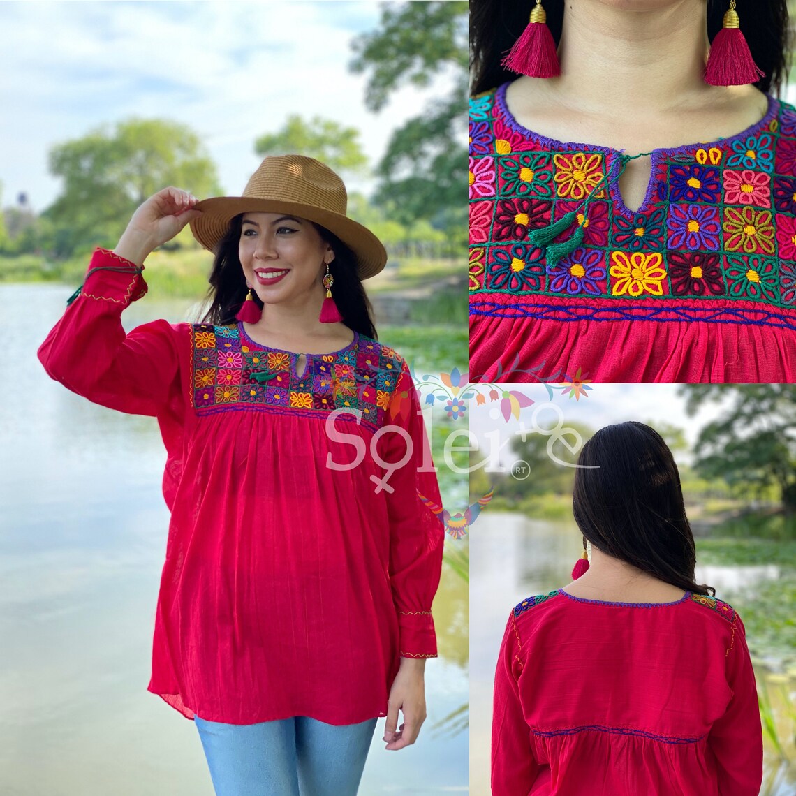 Mexican Rococo Blouse. Traditional Mexican Top. Floral | Etsy