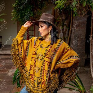 Capa Artesanal Mexicano Unisex. Poncho Mexicano con Mangas. Capa ...