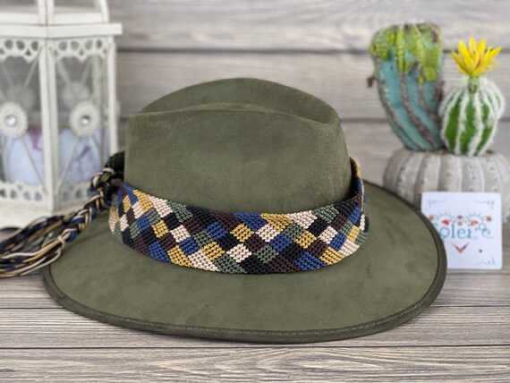 NEW! Suede hat with handmade band Mexican Hat With Braided Band. Suede Hat With Artisanal Band  main image 3