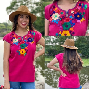 Hand Embroidered Floral Top. Colorful Artisanal Top. - Etsy