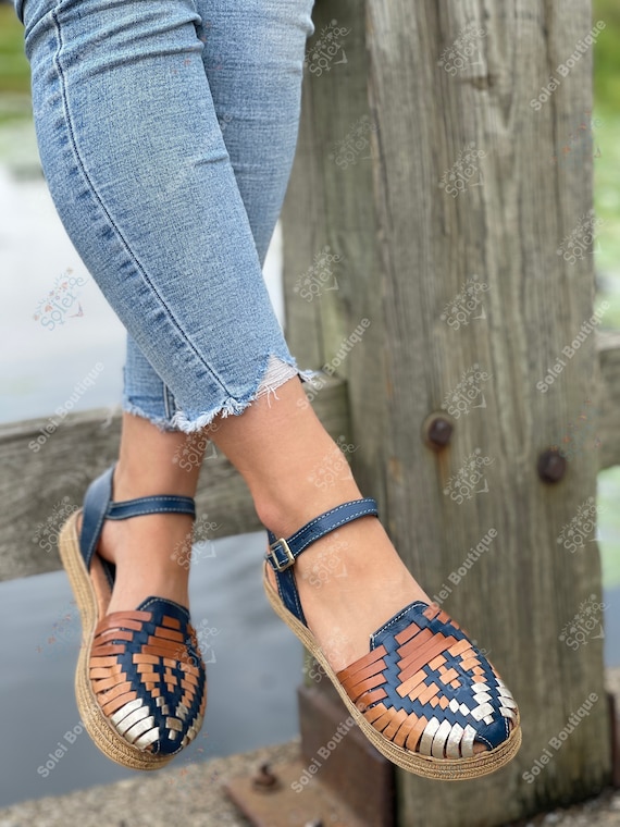 Huarache Artesanal Zapatos Mexicanos Mujer Huarache Artesanal