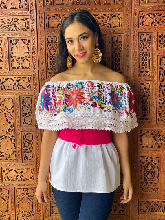 Mexican Off the Shoulder Blouse. Mexican Campesino Blouse. | Etsy