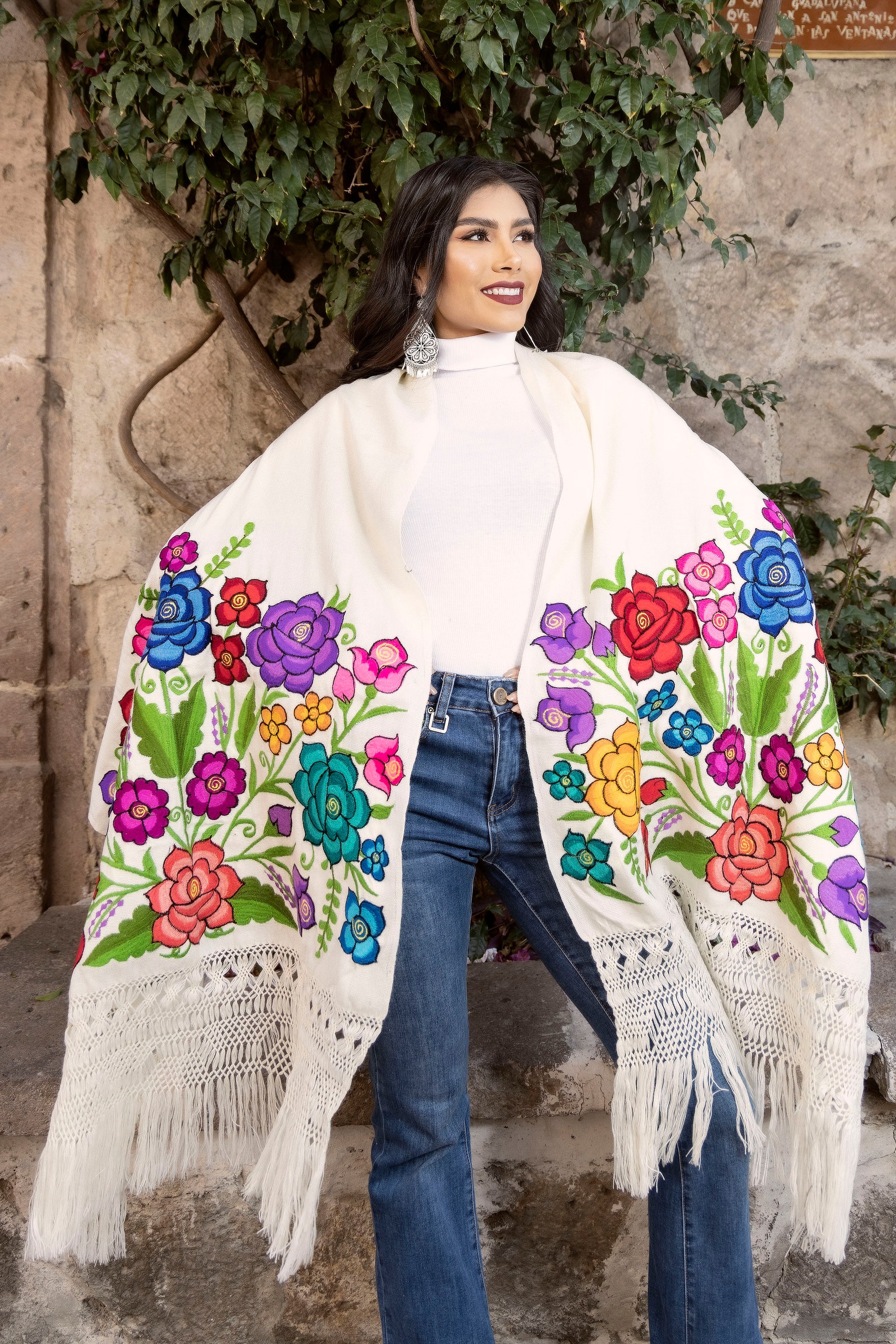 Mexican Shawl 85% Articela, 15% Polyester Wine 600228 main image 1