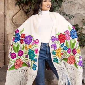 embroidered mexican shawl