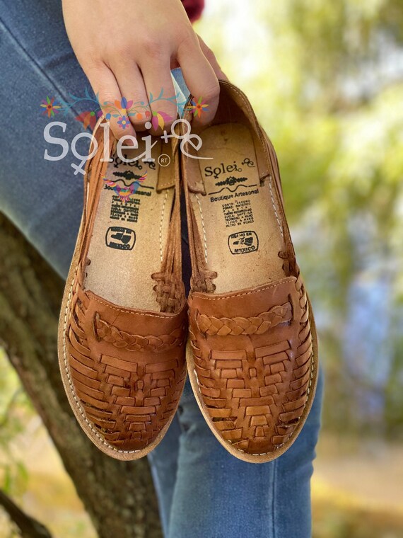 Huarache Megan Artesanal Mexicano. Zapato Mexicano de Cuero. | Etsy España