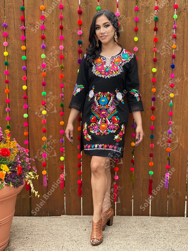 Mexican Kimono Dress. Mexican Floral Dress. Colorful Etsy