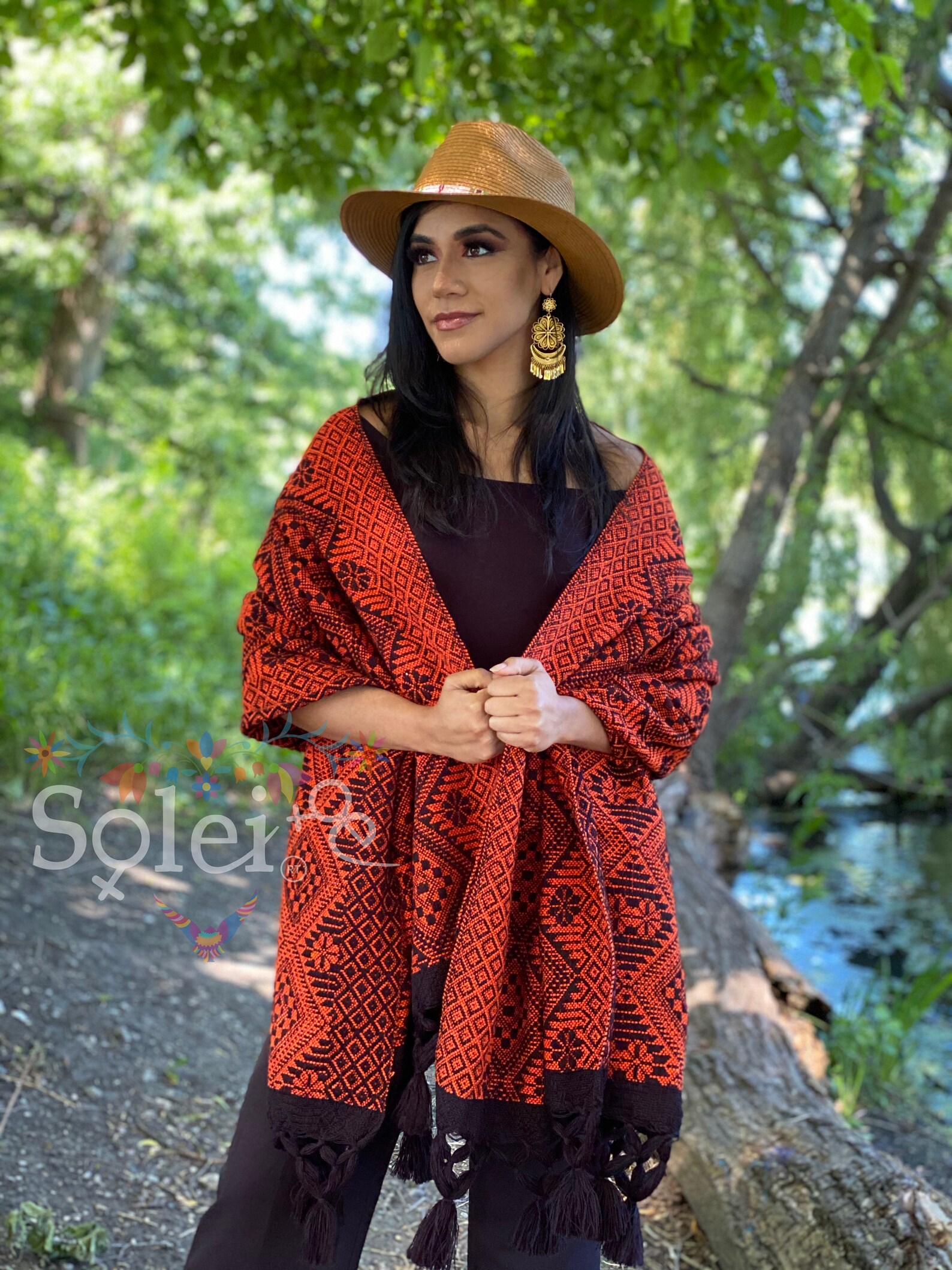 embroidered mexican shawl