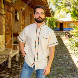 Mens Mexican Traditional Shirt. Guayabera for Men. Formal Button Up Shirt. Collared Shirt. Traditional Style. Fathers Day Gift.