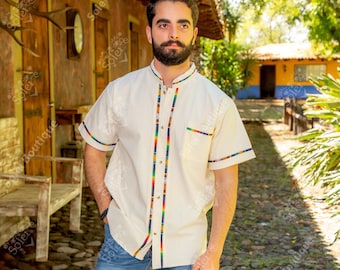 Mens Mexican Traditional Shirt. Guayabera for Men. Formal Button Up Shirt. Collared Shirt. Traditional Style. Fathers Day Gift.