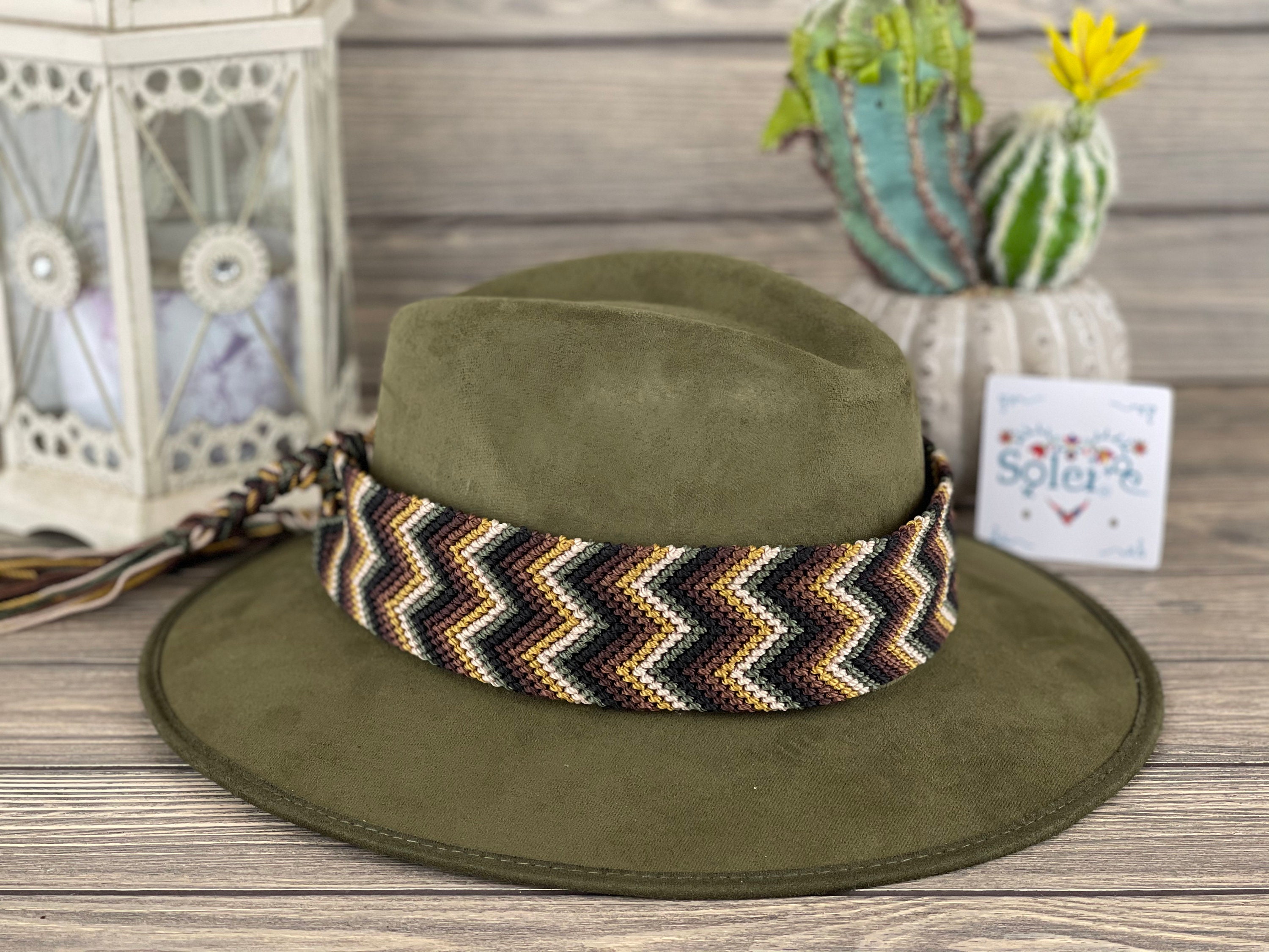 Mexican Suede Hat With Handmade Braided Band, Chiapas Style  display picture 3