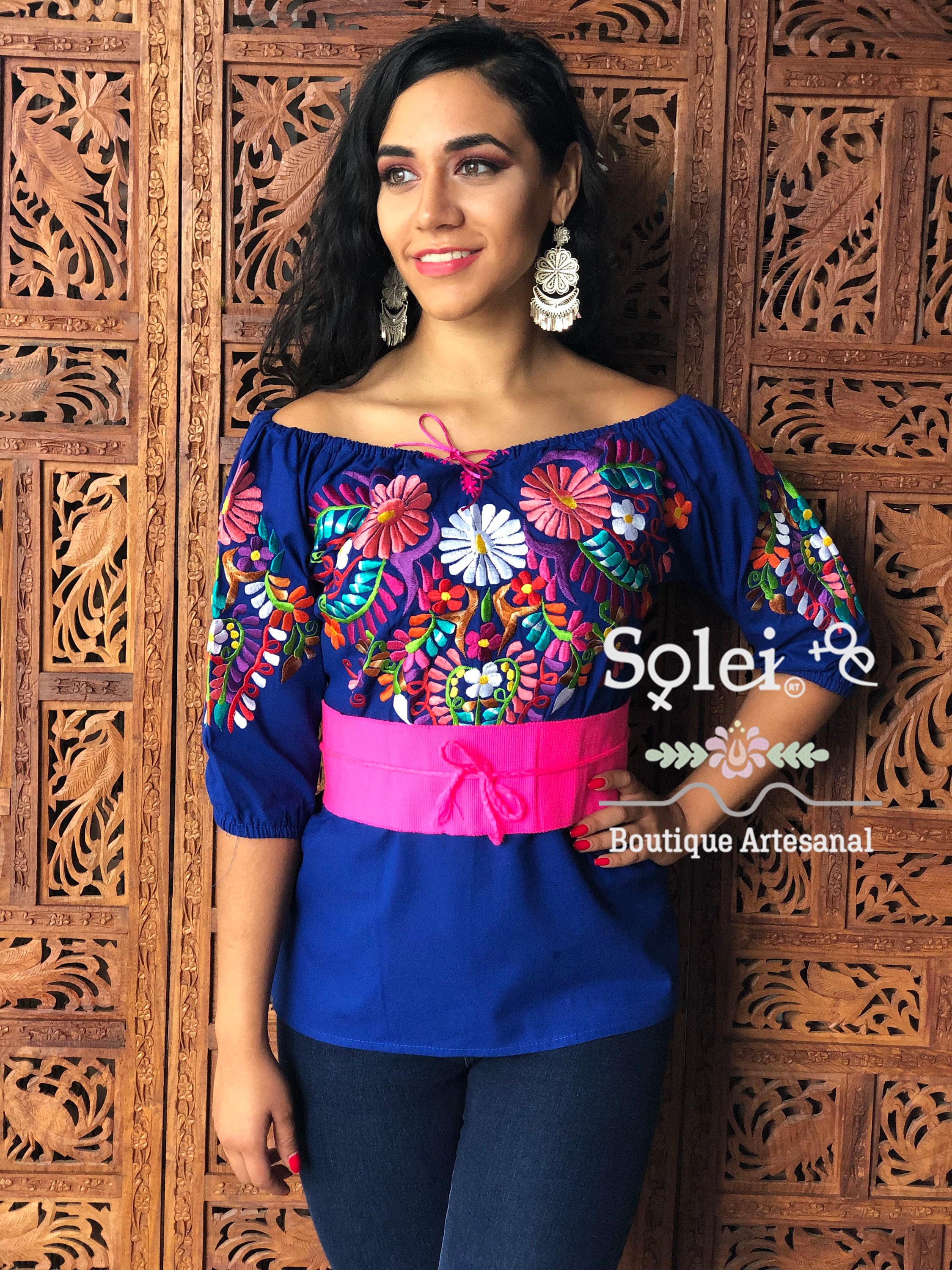 Front Tie Floral Embroidered Blouse. off the Shoulder Blouse. - Etsy