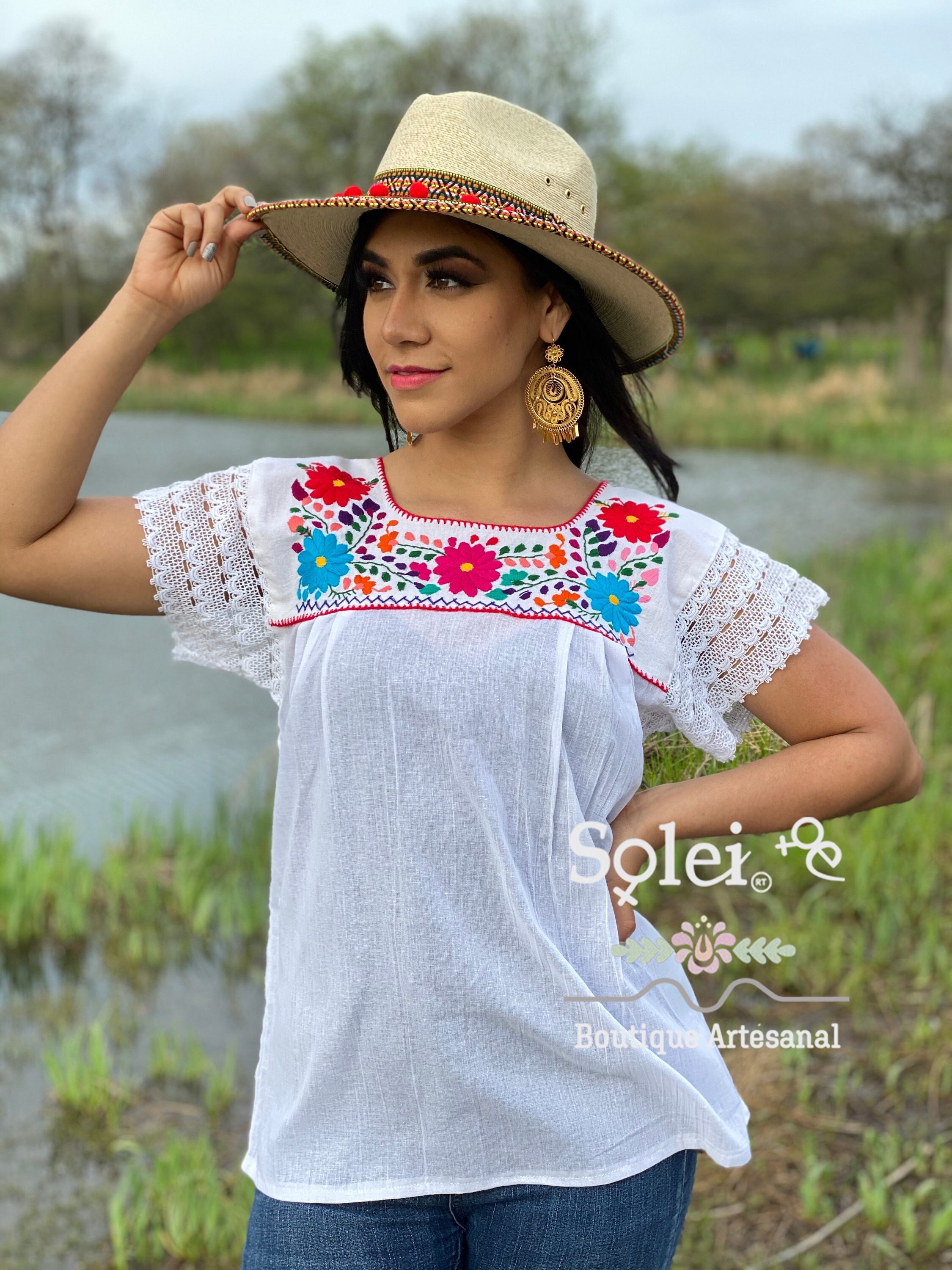 Embroidered Mexican Blouse. Size S 4X. Colorful Hand - Etsy Embroidered Mexican Blouse. Size S 4X. Colorful Hand - Etsy