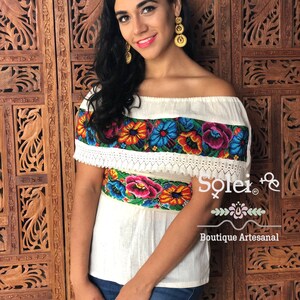 Floral Campesino Blouse. Colorful Mexican Blouse. off the Shoulder ...