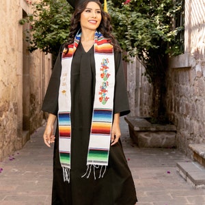 2024 Mexican Graduation Stole Sash. Mexican Serape Stole. Mexican Graduation. Multicolor Graduation Stole. Mexican Themed Graduation Stole. image 10