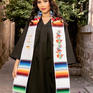 2024 Mexican Graduation Stole Sash. Mexican Serape Stole. Mexican Graduation. Multicolor Graduation Stole. Mexican Themed Graduation Stole. Blanco