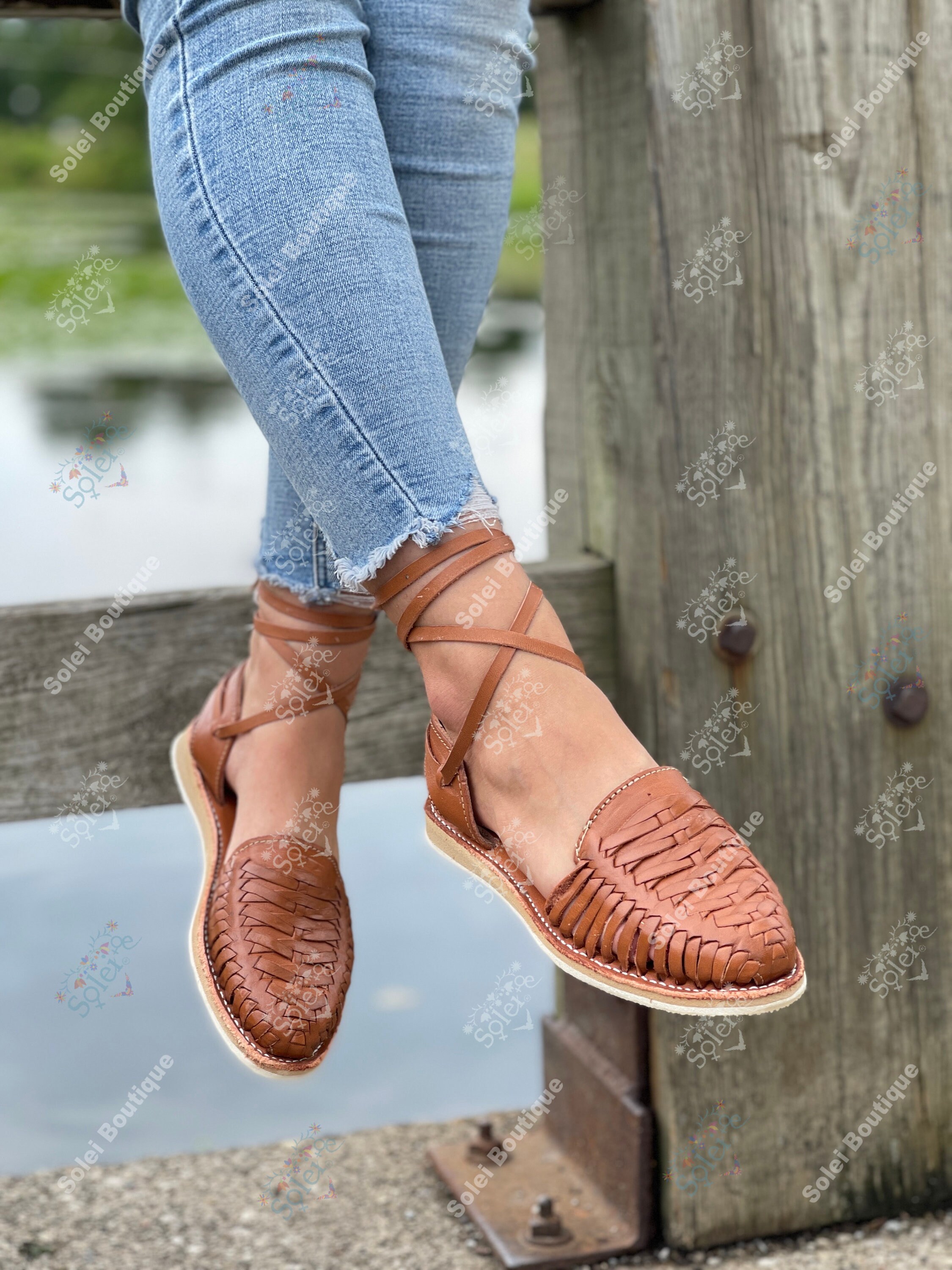 mexican lace up sandals