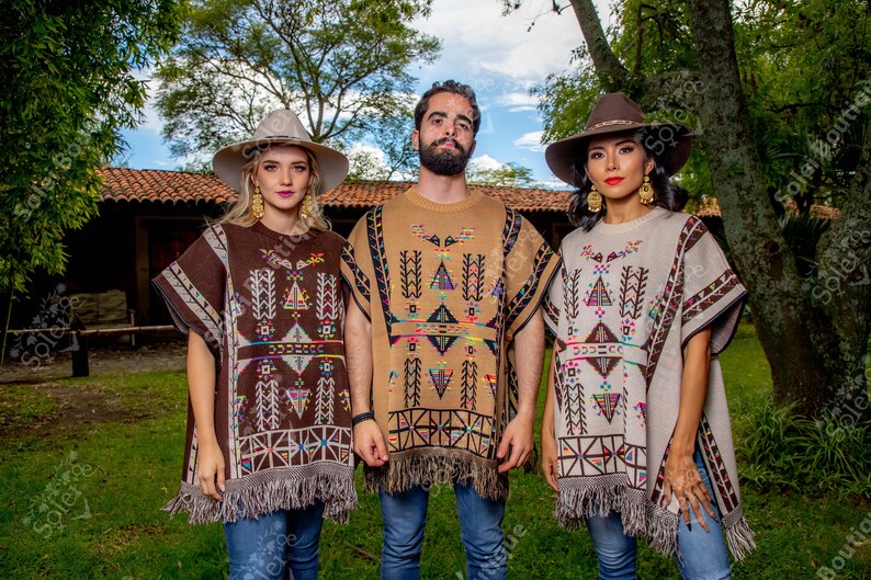 Mexican Artisanal Poncho 100% Acrylic Multicolor 603881