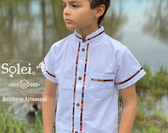 Boys Mexican Traditional Shirt. Guayabera for Boys. Boys Button Up Shirt. Kids Mexican Guayabera. Traditional Style.