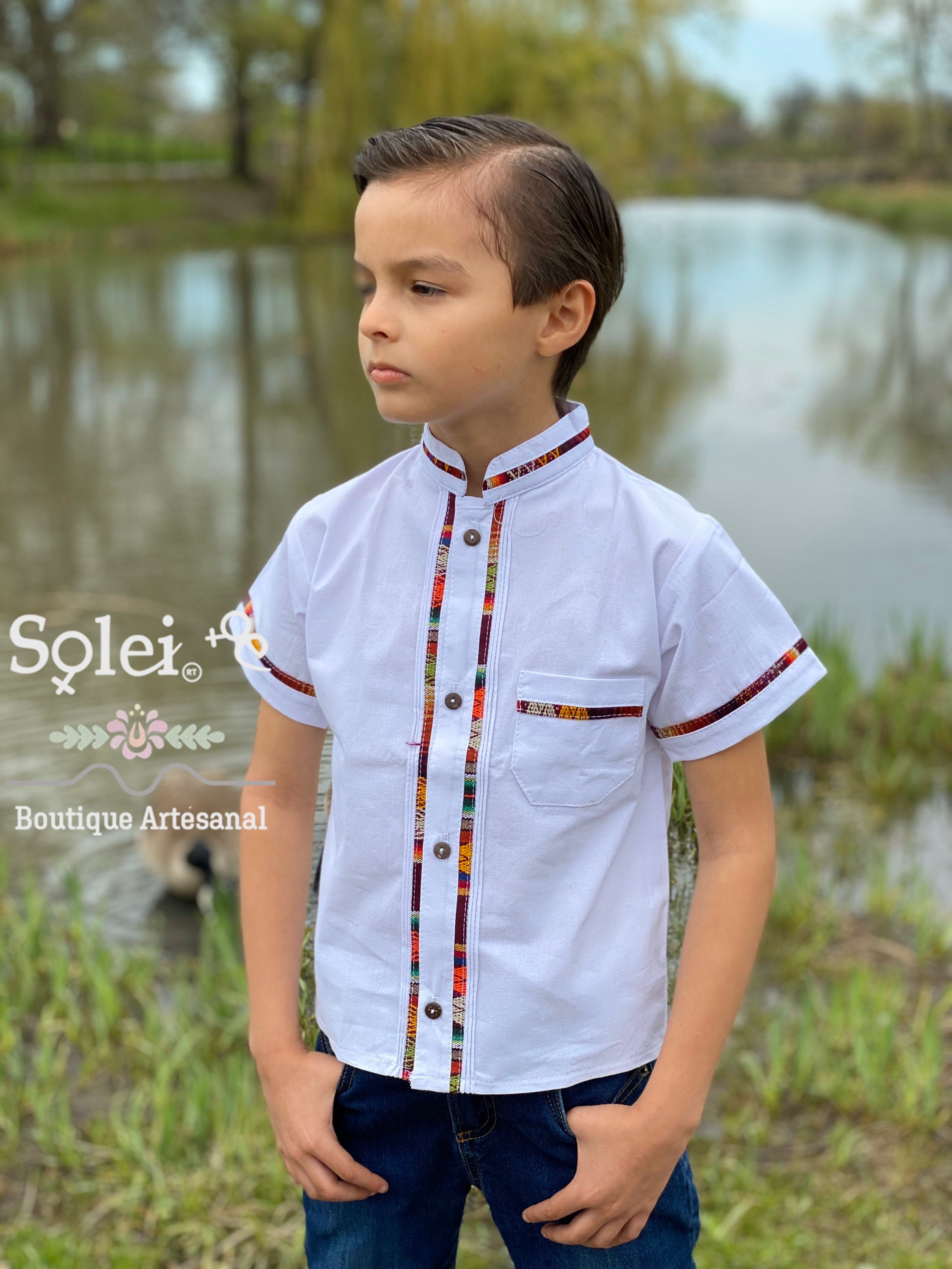 Boys Mexican Traditional Shirt. Guayabera for Boys. Boys - Etsy Norway