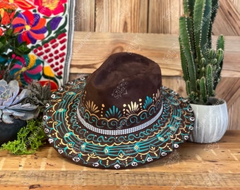 Mexican Palm Hat. Embroidered Hat. Colorful Floral Hat  display picture 3