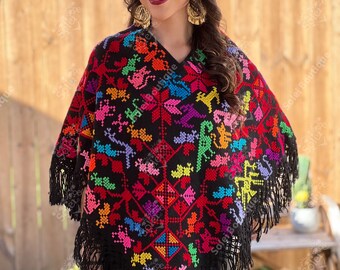 Poncho Mexicain Adulte Taille Unique - Multicolore - Fête Halloween, Déguisement