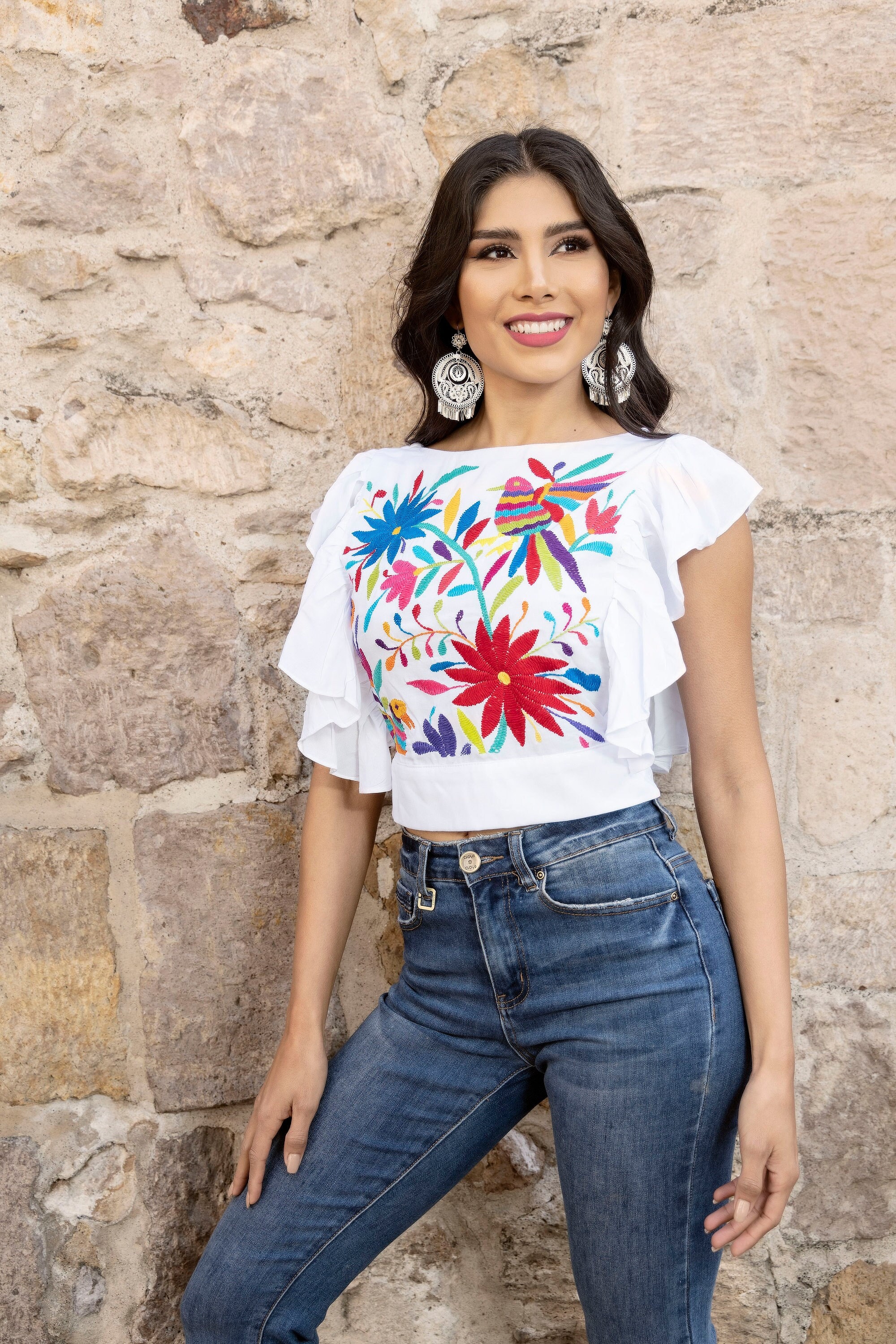 Otomi Crop Top. Mexican Embroidered Floral Top. Mexican Artisanal Ethnic Blouse. Typical Mexican Blouse. Bohemian Style. Latina Style. Etsy Canada
