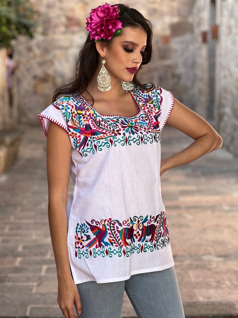 Traditional Mexican Blouse. Size S 3X. Animal Embroidered - Etsy