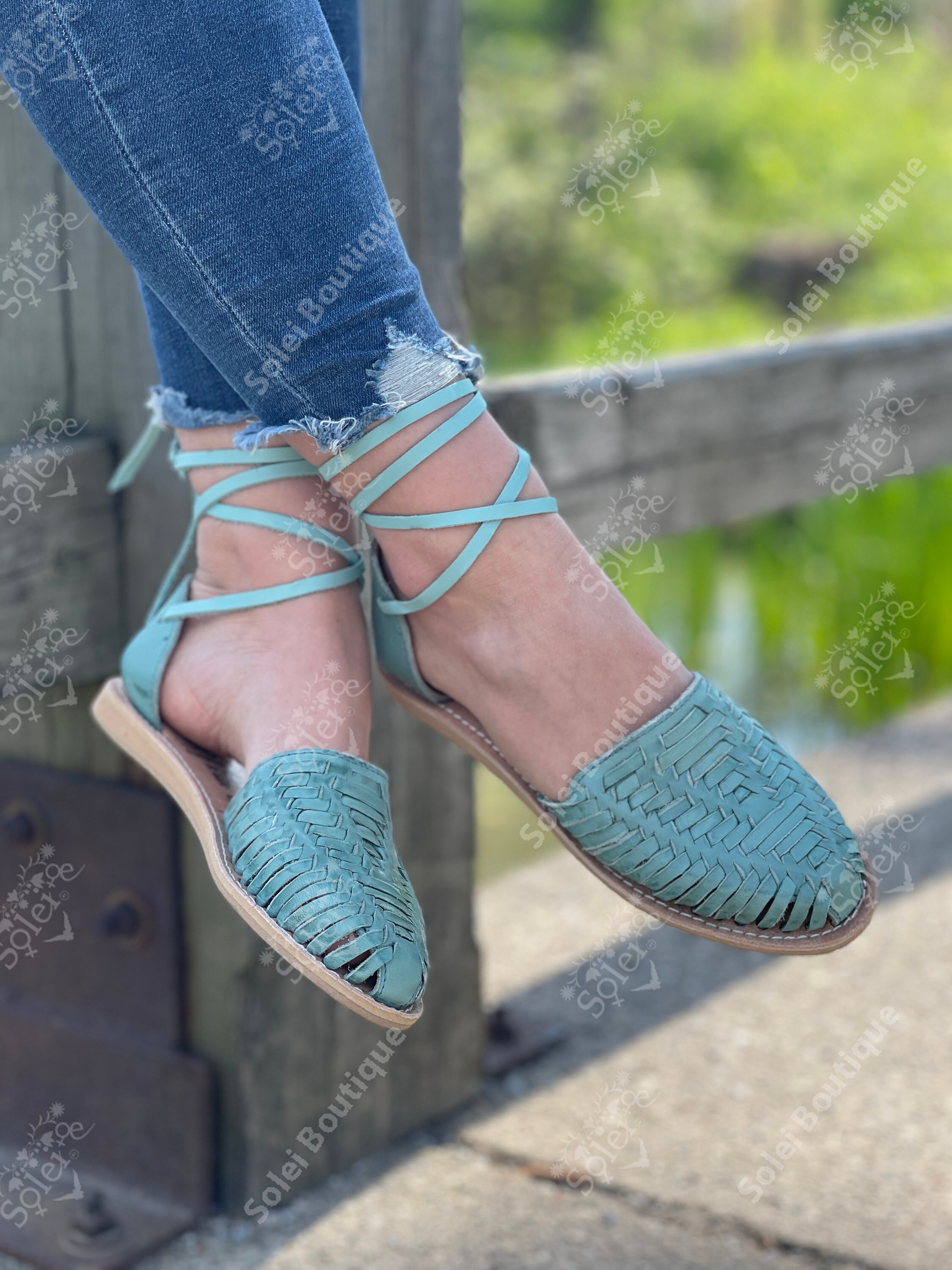 mexican lace up sandals