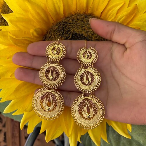 Mexican Filigree Earrings. Mexican Traditional Earrings. Frida Etsy