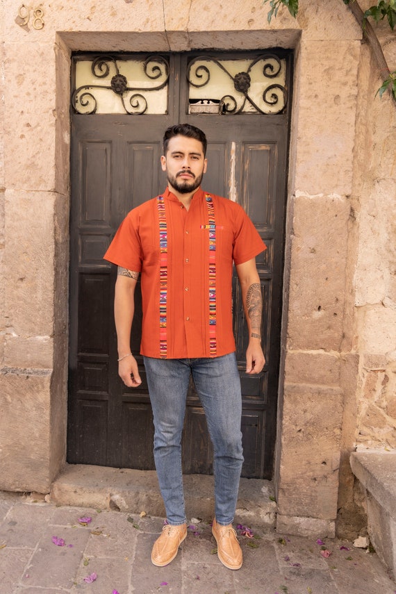 Mens Mexican Traditional Shirt. Guayabera for Men. Traditional Style Mens Guayabera. Ethnic Style. Fathers Day Gift. Gifts for Him Etsy