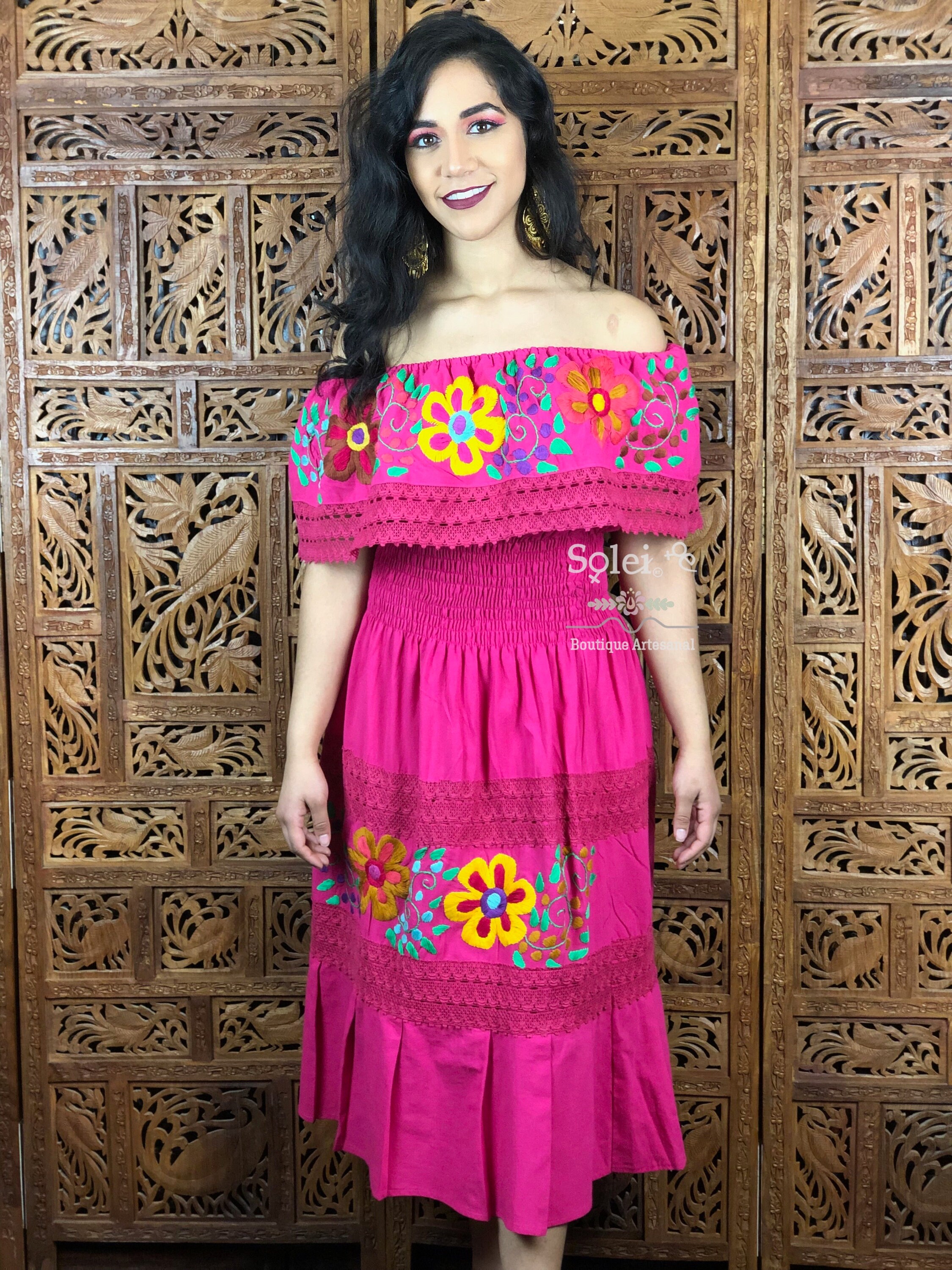 purple campesino dress