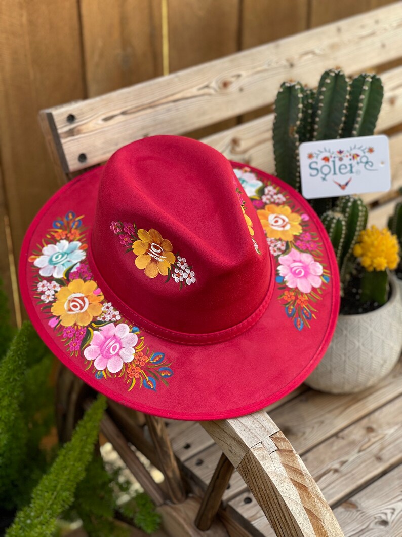 Artisanal Mexican Hand-Painted Hat Suede Black 603727 main image 0