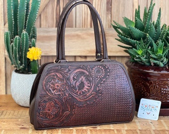 Genuine Mexican Leather Purse. Die Cut Leather Purse. Authentic  Leather Purse. Artisanal Over the Shoulder Bag. Traditional Mexican Bag.