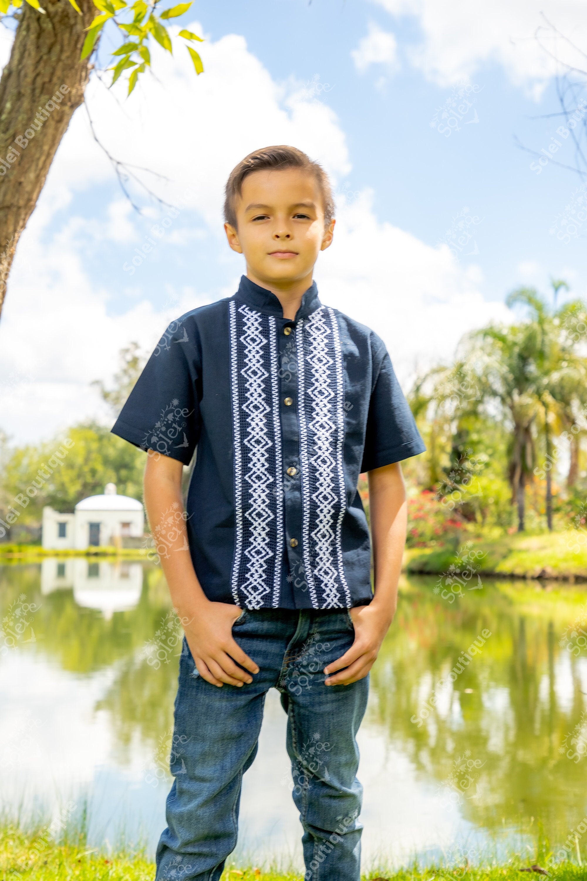 Boys Mexican Traditional Shirt. Guayabera for Boys. Boys Button up Shirt.  Collared Shirt. Traditional Style. Embroidered Guayabera. - Etsy