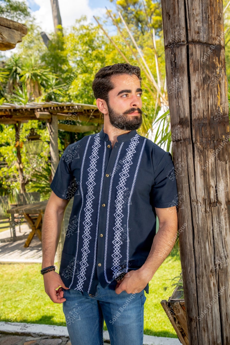 Mens Mexican Traditional Shirt. Guayabera for Men. Size S - 4X. Traditional Style Mens Guayabera. Fathers Day Gift. Gifts for Him