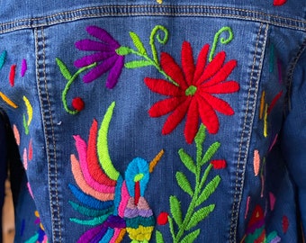 Chaqueta de Mezclilla con Bordado Chaqueta de Mezclilla Mexicano  Chaqueta Chamarra Bordada