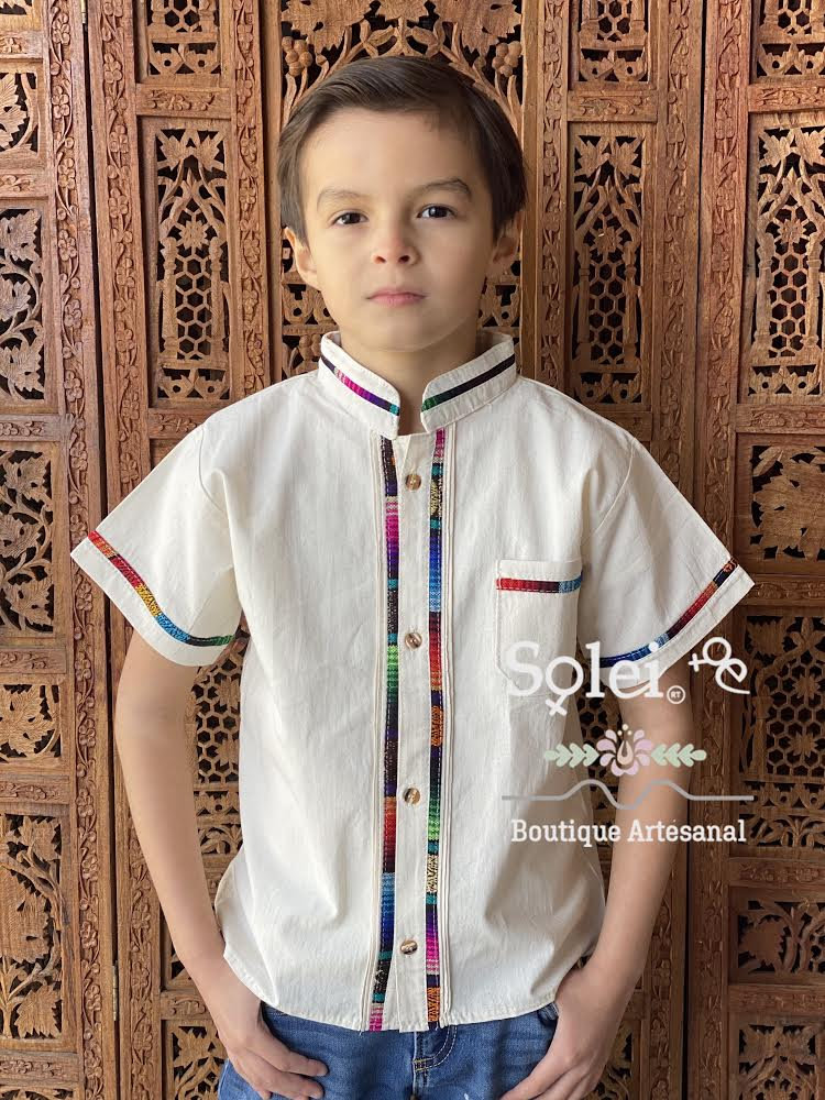Guayabera Niño Blusa Mexicana Bordada Camisas Mexicanas Para