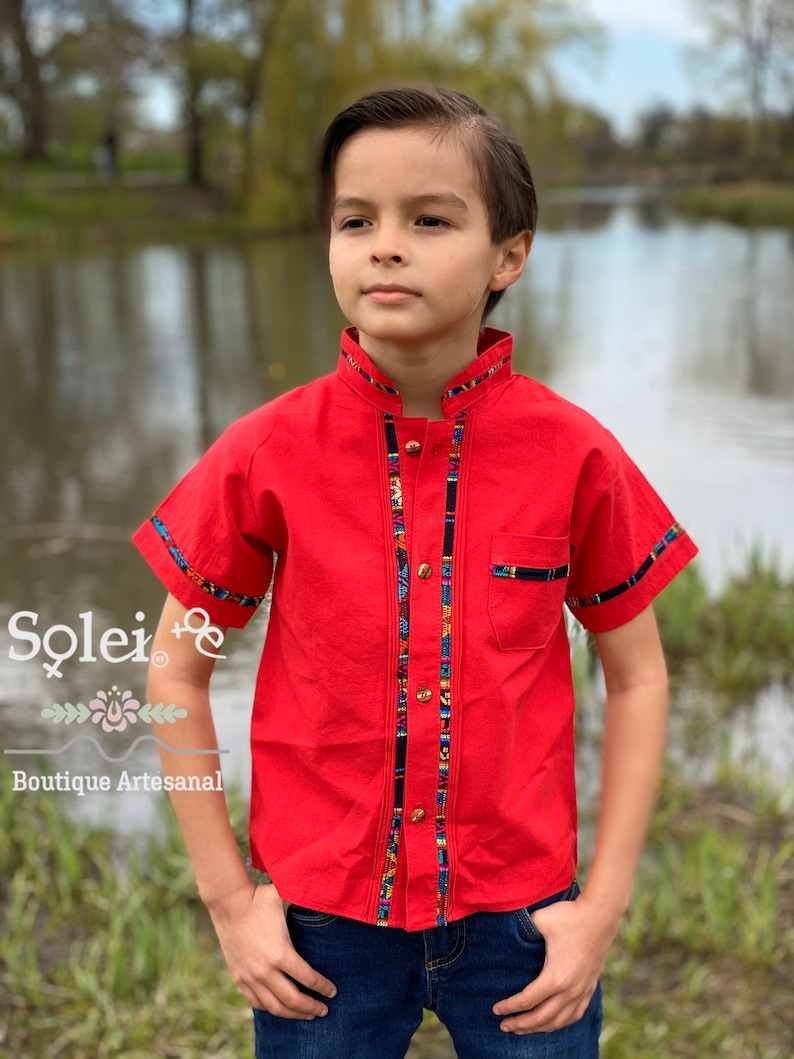 Boys Mexican Traditional Shirt. Guayabera for Boys. Boys Etsy