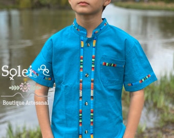 Kleding Jongenskleding Tops & T-shirts Overhemden en buttondowns Children's Embroidered Floral Long Sleeve White Guayabera 