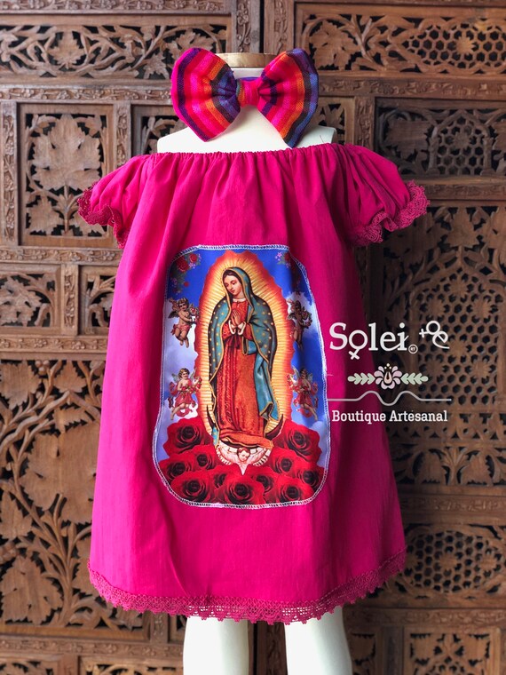 Vestido Virgen Maria de Niña. Vestido Tradicional. Vestido | Etsy México